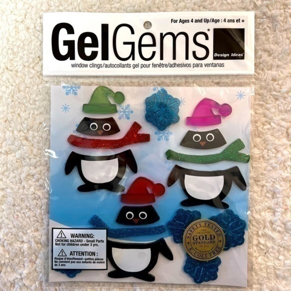 Design Ideas “Penguin Pals” Small Gel Gems Window Clings